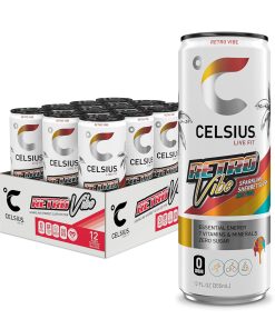 CELSIUS RETRO VIBE Sparkling Sherbet Slush. Sugar Free Energy Drink. 12 Fl Oz (Pack of 12) : Grocery & Gourmet Food