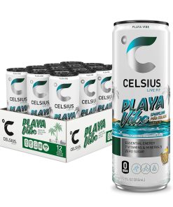 CELSIUS PLAYA VIBE Sparkling Pina Colada. Sugar Free Energy Drink. 12 Fl Oz (Pack of 12) : Grocery & Gourmet Food